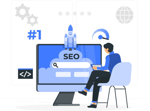 Illustration representing SEO tools and growth strategy